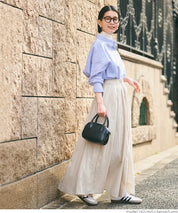 Maxi length cotton voile flare skirt