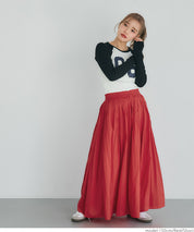 Maxi length cotton voile flare skirt