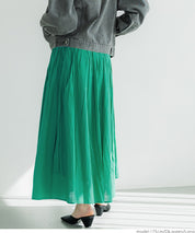 Maxi length cotton voile flare skirt