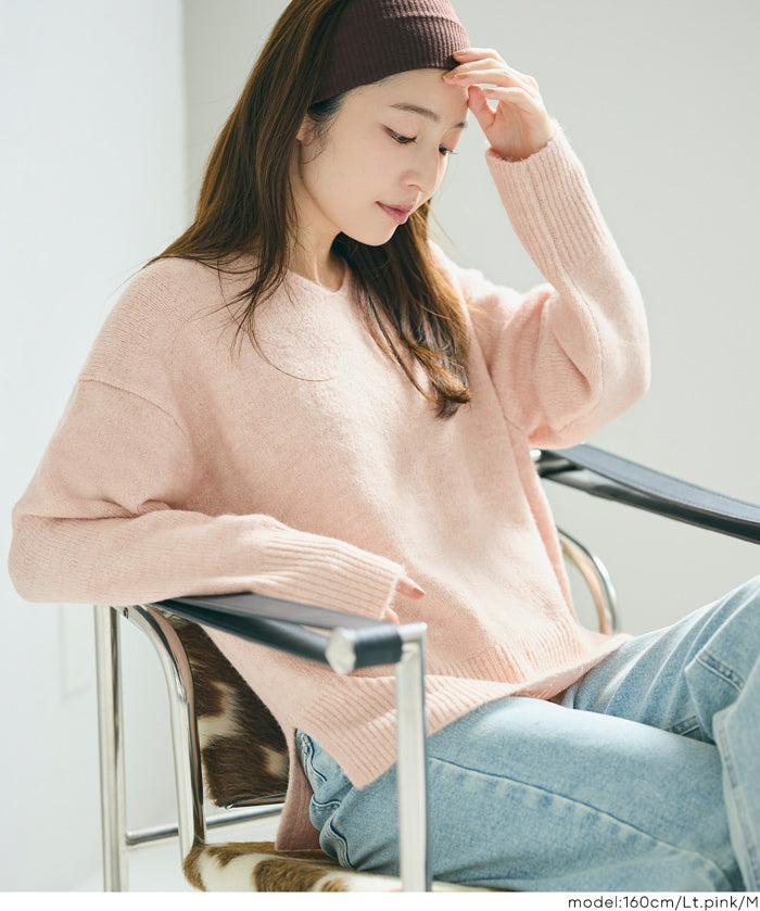 Fufuyaku style V neck top dress sexy style V neck side slim top dress long sleeves female