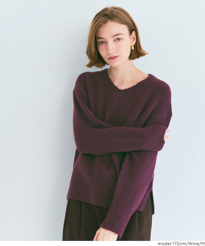 Fufuyaku style V neck top dress sexy style V neck side slim top dress long sleeves female