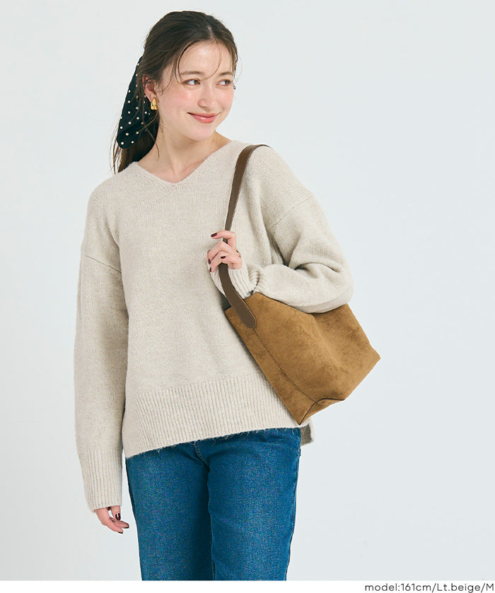 Fufuyaku style V neck top dress sexy style V neck side slim top dress long sleeves female