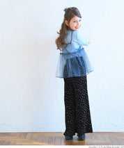 Kids polka dot cotton crepe pleated pants