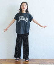 Kids polka dot cotton crepe pleated pants