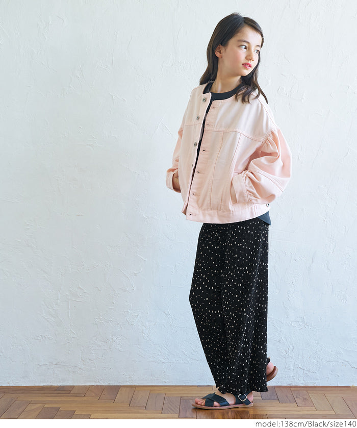 Kids polka dot cotton crepe pleated pants