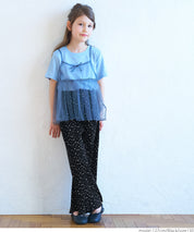 Kids polka dot cotton crepe pleated pants