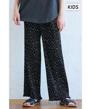 Kids polka dot cotton crepe pleated pants