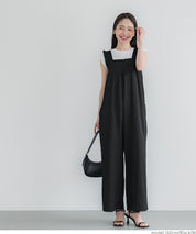 Willow Pleated Japanese Style Lotus Leaf Vest Jumpsuit