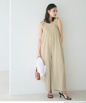 Willow Pleated Japanese Style Lotus Leaf Vest Jumpsuit