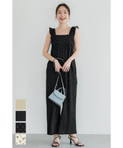 Willow Pleated Japanese Style Lotus Leaf Vest Jumpsuit