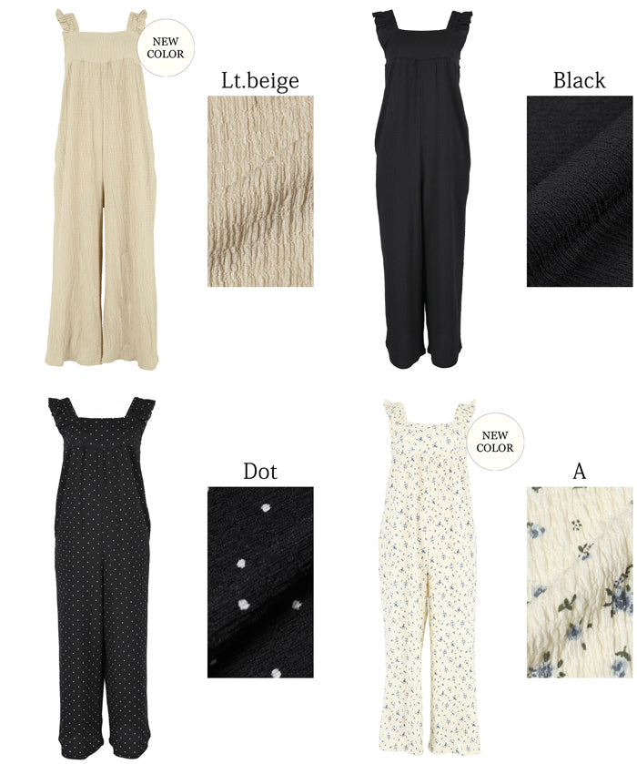 Willow Pleated Japanese Style Lotus Leaf Vest Jumpsuit