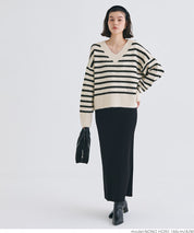 Fluffy yak-style V-neck knit