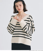 Fluffy yak-style V-neck knit