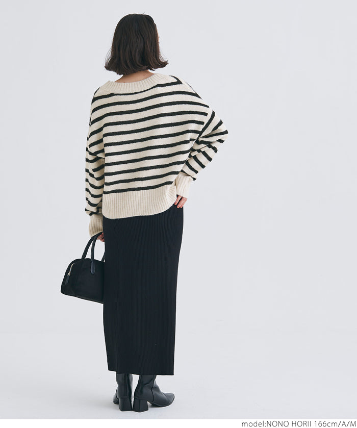 Fluffy yak-style V-neck knit