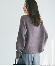 Fluffy yak-style V-neck knit