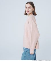 Fluffy yak-style V-neck knit