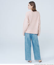 Fluffy yak-style V-neck knit