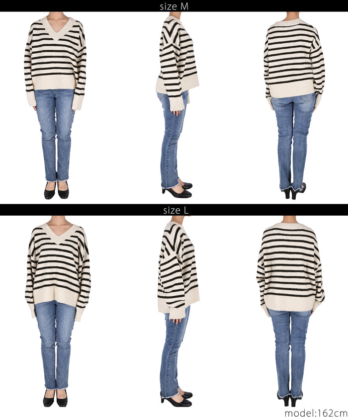 Fluffy yak-style V-neck knit