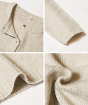 Temperamental and versatile gold-button short-sleeved knitted cardigan