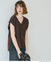 soft knitted V-neck vest