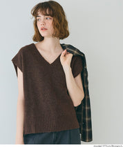 soft knitted V-neck vest