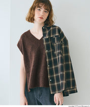 soft knitted V-neck vest