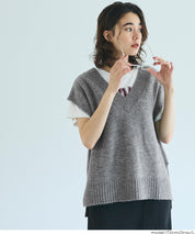 soft knitted V-neck vest