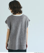 soft knitted V-neck vest