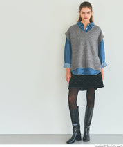 soft knitted V-neck vest