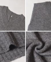 soft knitted V-neck vest