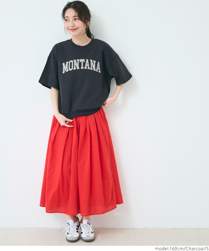 Oversized short sleeve logo sweatshirt