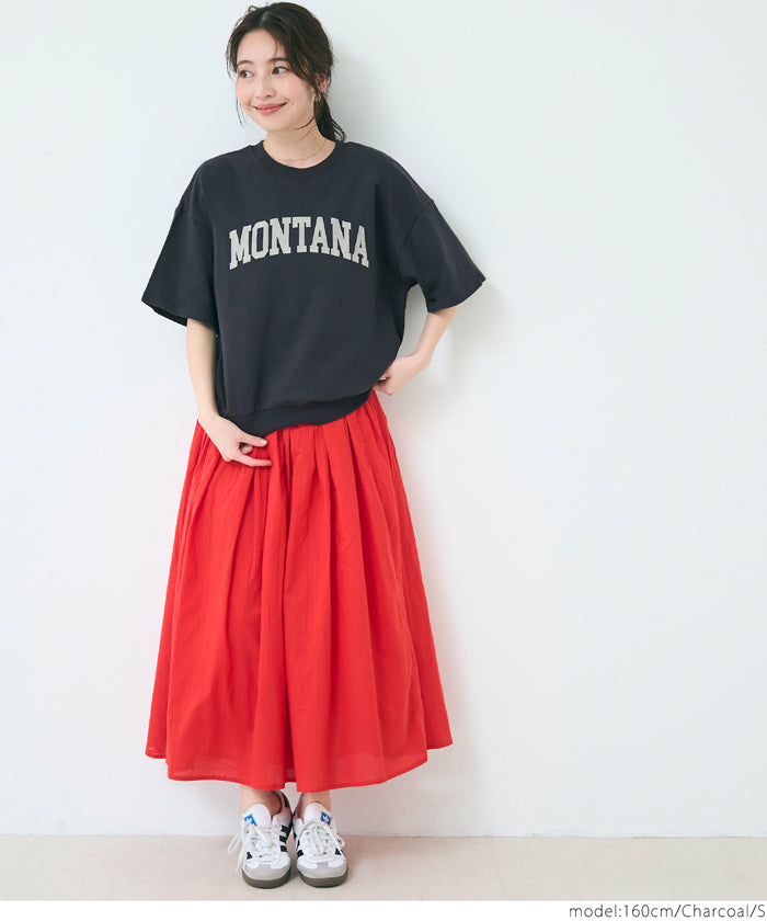 Oversized short sleeve logo sweatshirt