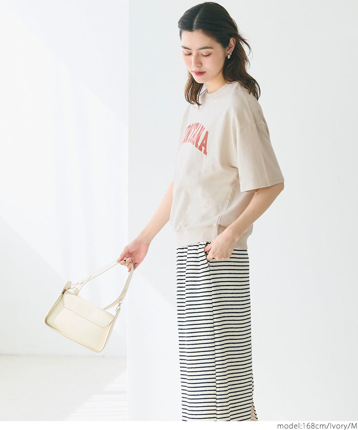 Oversized short sleeve logo sweatshirt