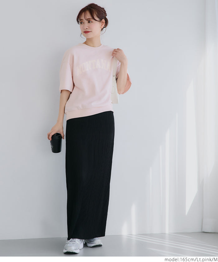 Oversized short sleeve logo sweatshirt