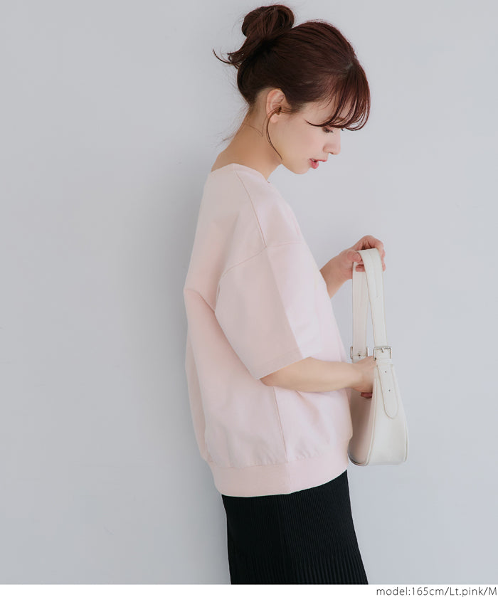 Oversized short sleeve logo sweatshirt