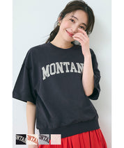 Oversized short sleeve logo sweatshirt