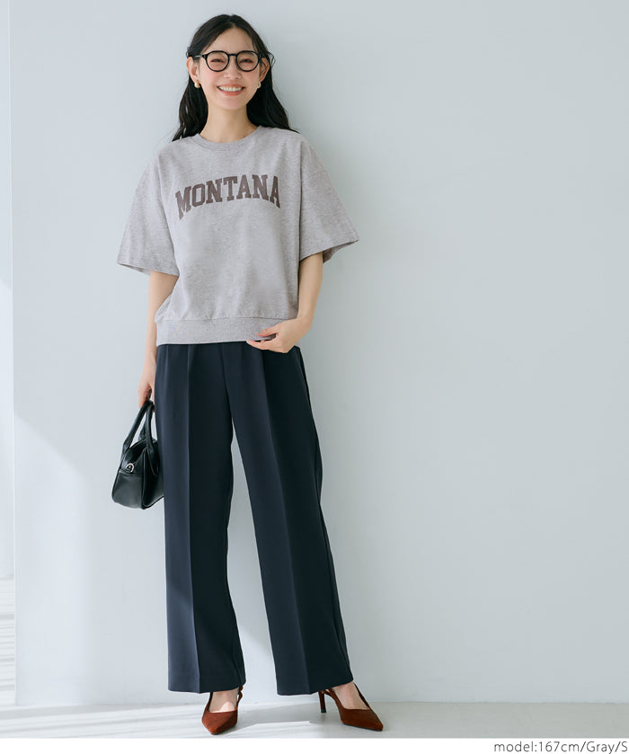 Oversized short sleeve logo sweatshirt