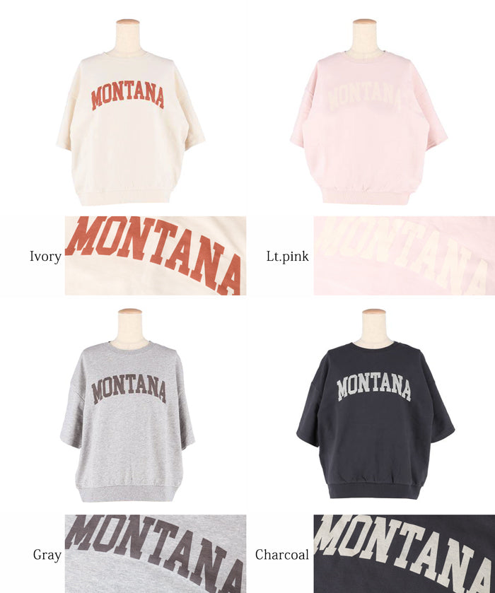 Oversized short sleeve logo sweatshirt