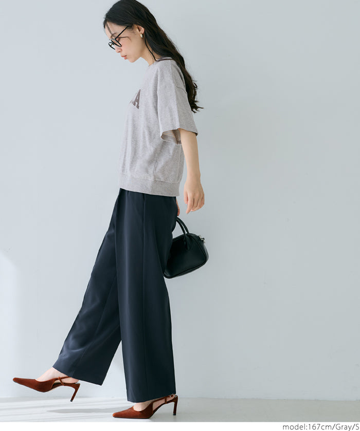 Oversized short sleeve logo sweatshirt