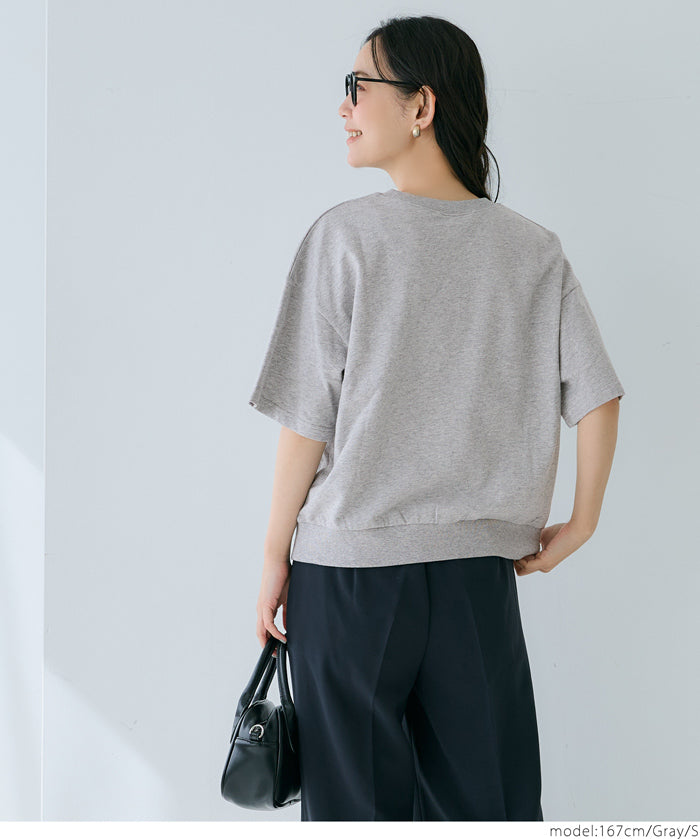 Oversized short sleeve logo sweatshirt