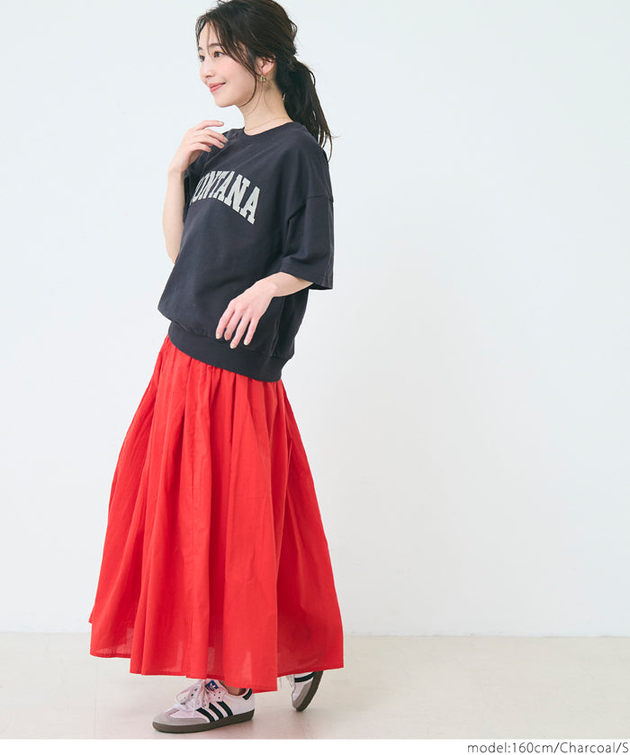 Oversized short sleeve logo sweatshirt