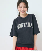 Oversized short sleeve logo sweatshirt