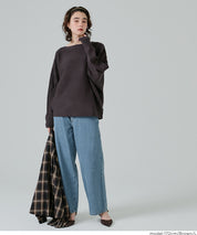 Dolman sleeve and boat neck knit