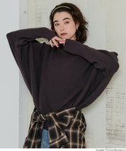 Dolman sleeve and boat neck knit