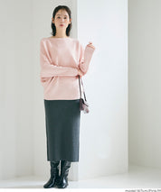 Dolman sleeve and boat neck knit
