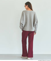 Dolman sleeve and boat neck knit