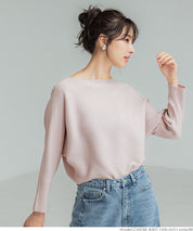 Dolman sleeve and boat neck knit