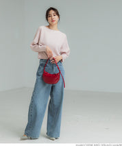 Dolman sleeve and boat neck knit