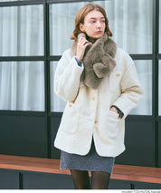 ティペットレディースヌードストールフェイクファーマフラーエコファー無地ムル変買23aw coca コカ
