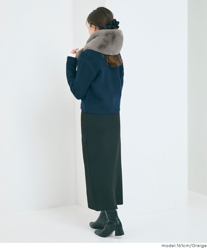 ティペットレディースヌードストールフェイクファーマフラーエコファー無地ムル変買23aw coca コカ